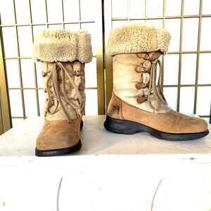 Y2K La Canadienne waterproof suede and shearling winter boots - 8/12